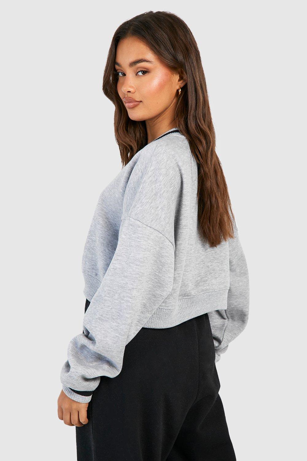 Boohoo clearance cropped sweatshirt